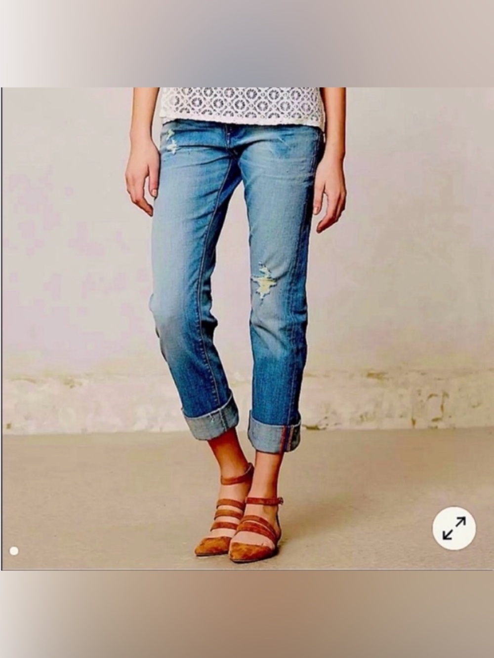 Pilcro and the letterpress Hyphen Distress Jeans Denim Anthropologie Size 25 p